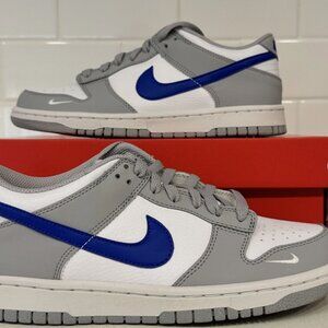 Nike Dunk Low Mini Swoosh Wolf Grey Game Royal FN3878-001 GS 6Y BRAND NEW